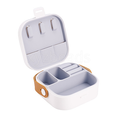 Square PU Leather & PP & Silicone Jewelry Set Box AJEW-TAC0014-13B-1