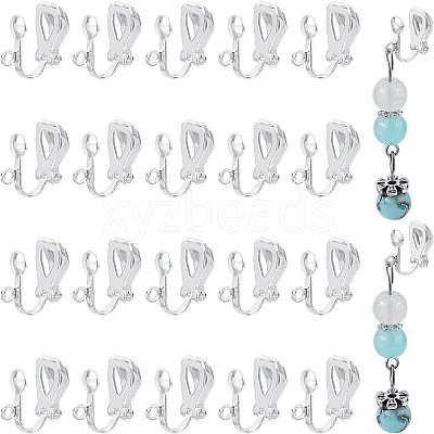 Brass Clip-on Earring Findings KK-PH0026-19S-1