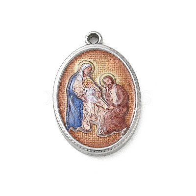 304 Stainless Steel Printed Religion Pendants STAS-G387-03P-11-1