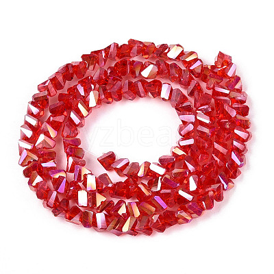 Electroplate Transparent Glass Beads Strands GLAA-N021-4mm-08-1