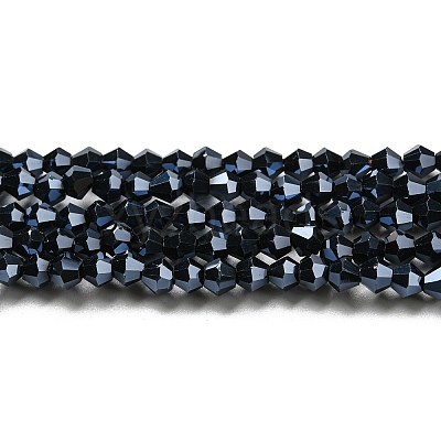 Transparent Electroplate Glass Beads Strands GLAA-F029-3mm-C02-1