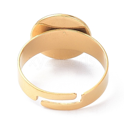 Ion Plating(IP) Adjustable 304 Stainless Steel Finger Rings Components LS-STAS-P291-03C-G-1
