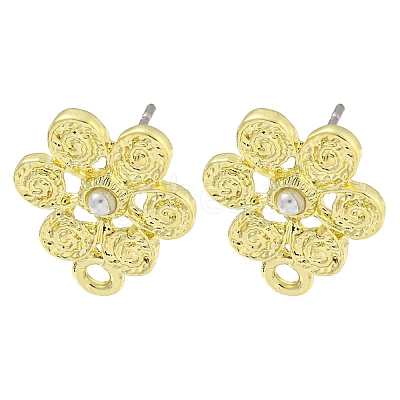 Rack Plating Alloy Stud Earring Finding FIND-C053-09C-G-1