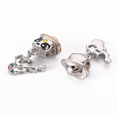 Alloy Enamel Dangle European Beads PALLOY-N157-010-RS-1
