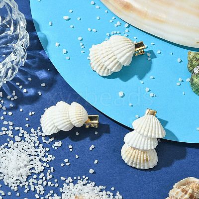 Sea Shell with Iron Alligator Hair Clips PHAR-JH00104-02-1