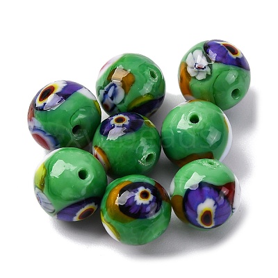 Handmade Millefiori Lampwork Beads LAMP-R003-02B-08-1