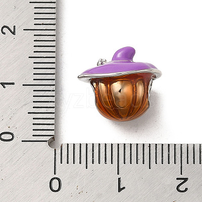 Halloween Brass Enamel European Beads X1-KK-A203-04B-P-1