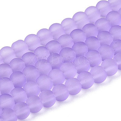 Baking Paint Transparent Glass Bead Strands GLAA-S031-4mm-25-1