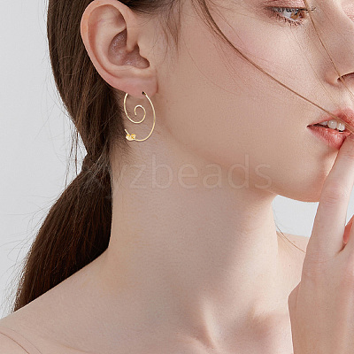 4 Pairs Brass Ear Studs EJEW-BBC0001-48-1