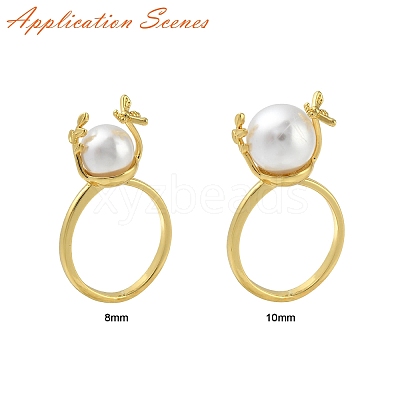 Brass Cuff Ring Settings KK-K297-15G-1
