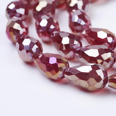 Electroplate Glass Beads Strands EGLA-D015-15x10mm-28-1