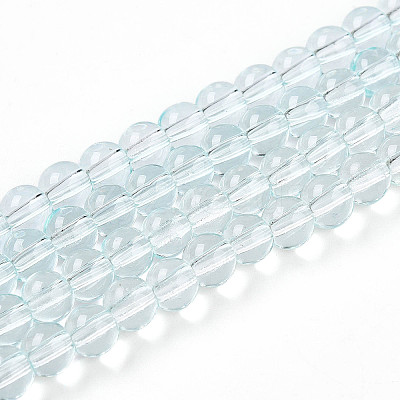Baking Paint Transparent Glass Beads Strands DGLA-N006-6mm-07-1