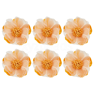 6Pcs Flower Cloth Brooches for Backpack Clothes Wedding Party JEWB-FH0002-38A-1
