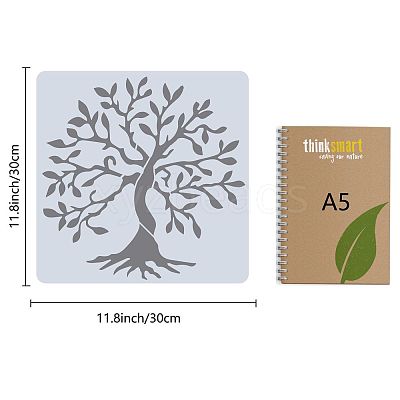 2Pcs 2 Styles Plastic Drawing Painting Stencils Templates DIY-GF0006-01A-1