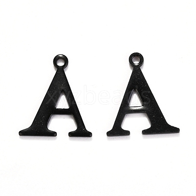 304 Stainless Steel Alphabet Charms STAS-H122-A-EB-1