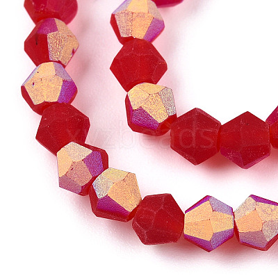 Imitate Austrian Crystal Bicone Frosted Glass Beads Strands LS-EGLA-A039-T4mm-MB14-1