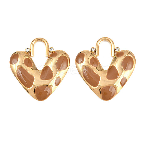 Valentine's Day 304 Stainless Steel Enamel & Crystal Rhinestone Pendants STAS-G394-04G-1