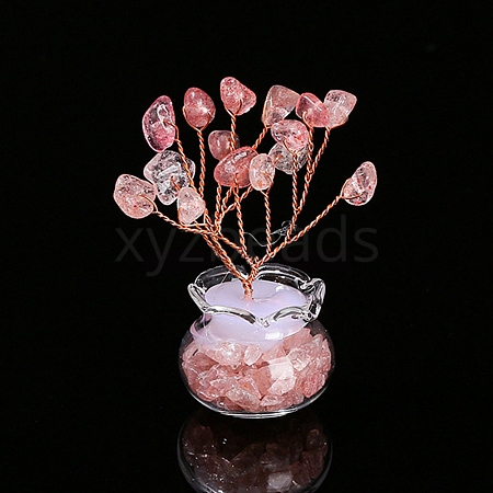 Natural Strawberry Quartz Chips Tree Decorations PW-WG5CB05-09-1