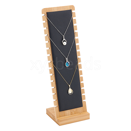 Detachable Wood Slant Back Necklace Display Stands NDIS-WH0009-16A-1