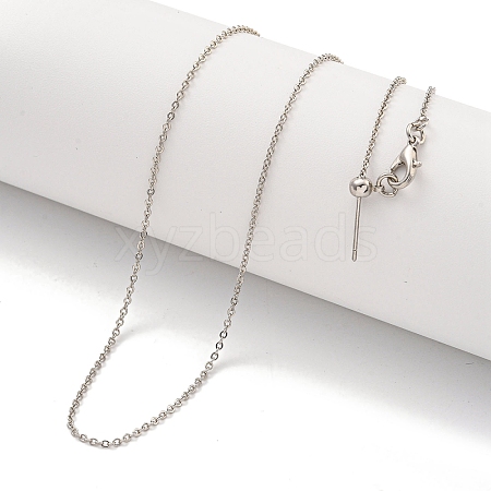 Brass Cable Chain Necklaces for Women NJEW-G084-10P-1