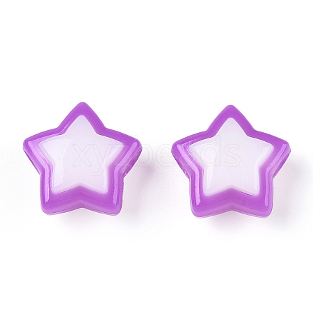 Two Tone Opaque Acrylic Beads SACR-I005-04A-05-1