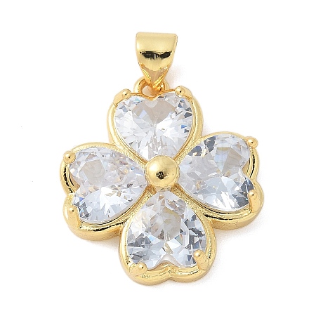 Brass Micro Pave Cubic Zirconia Pendants KK-K298-07B-G-1
