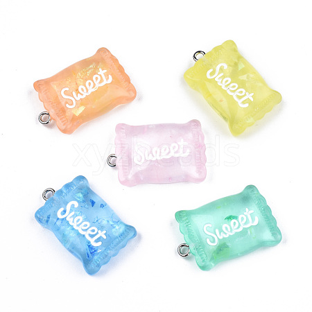 Transparent Resin Pendants RESI-S356-54A-1