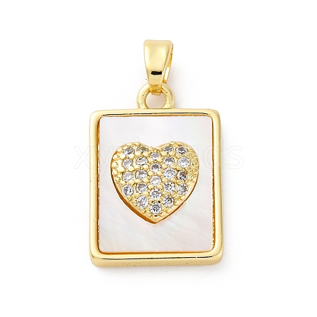 Brass Micro Pave Cubic Zirconia Pendants KK-S510-42G-02-1