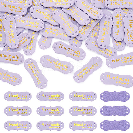 40Pcs PU Leather Craft Label Tags DIY-TADJ0001-22A-1