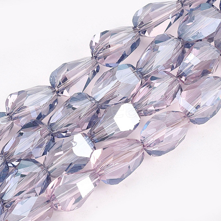Electroplate Glass Beads Strands X-EGLA-S176-01-B03-1