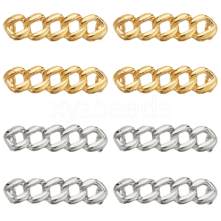 8Pcs 2 Colors Alloy Curb Chain Shoe Decorations FIND-HY0003-97-1