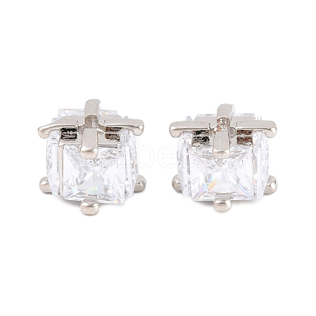 Brass Clear Cubic Zirconia Beads KK-B186-21B-P-1