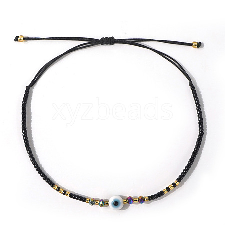 Glass Seed Beads & Resin Braided Bead Bracelets LS-TK7632-8-1