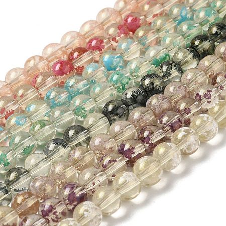 Baking Painted Glass Bead Strands DGLA-Z001-02B-1