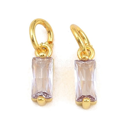 Brass Micro Pave Cubic Zirconia Charms ZIRC-F111-03G-13-1