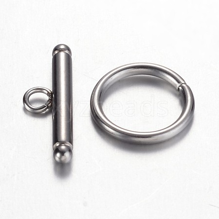 Non-Tarnish 201 Stainless Steel Toggle Clasps X-STAS-D438-31-1