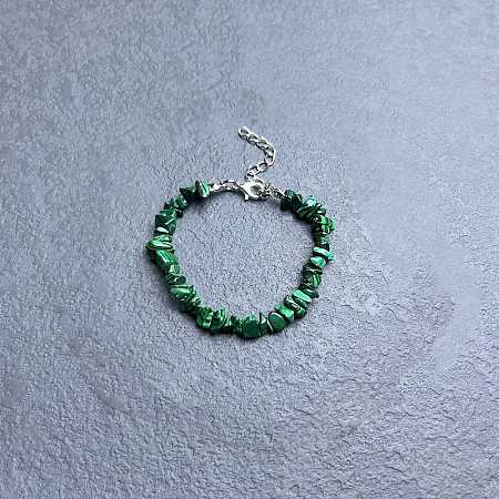 Synthetic Malachite Chip Beaded Bracelets for Women IW6789-46-1