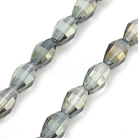 Electroplate Transparent Glass Beads Strands EGLA-M032-03A-PL01-1