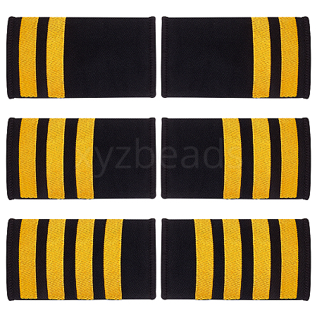 AHADERMAKER 3 Pairs 3 Styles Rectangle Polyester Pilot Epaulettes FIND-GA0003-90A-1