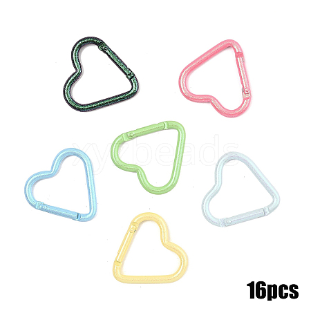 16Pcs Spray Painted Alloy Spring Gate Rings FIND-YW0010-89-1