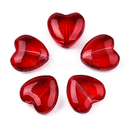 Transparent Spray Painted Glass Beads GLAA-N035-030-C07-1