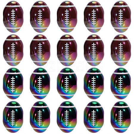 20Pcs 2 Colors Opaque Acrylic European Beads OACR-SC0003-04-1