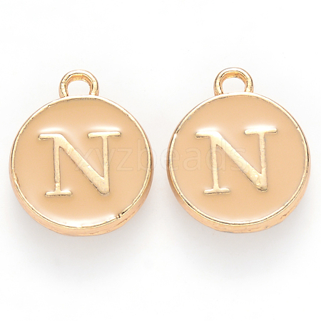 Golden Plated Alloy Enamel Charms X-ENAM-S118-06N-1