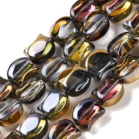 Electroplate Glass Beads Strands EGLA-Q128-08A-HP03-1