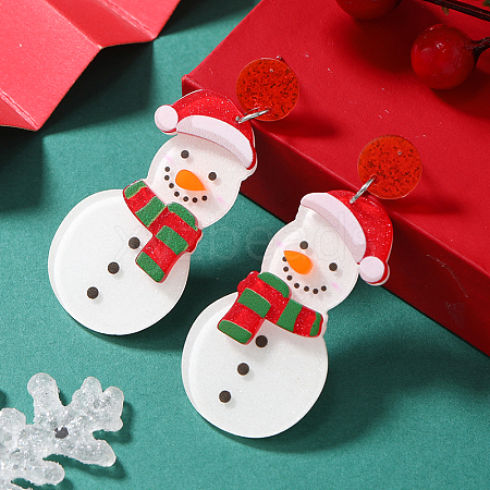 Festive Christmas Acrylic Stud Earrings for Holiday Season Celebration KD3160-9-1