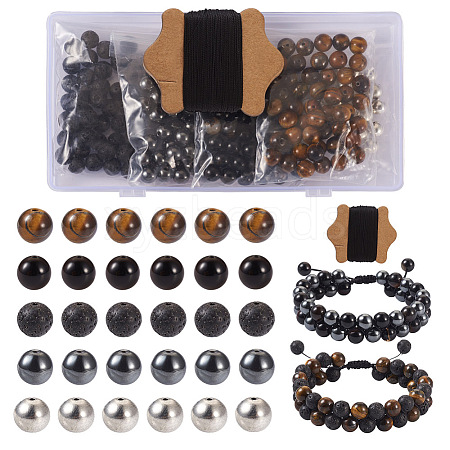 Fashewelry Men's Mixed Stone Bracelet DIY Making Kit DIY-FW0001-11-1