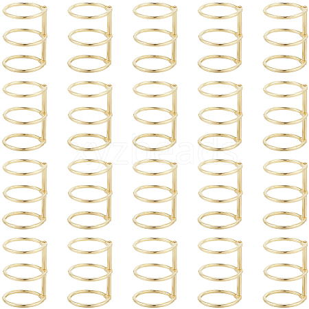 3-Ring Iron Loose Leaf Book Binder Hinged Rings AJEW-CP0009-48B-1