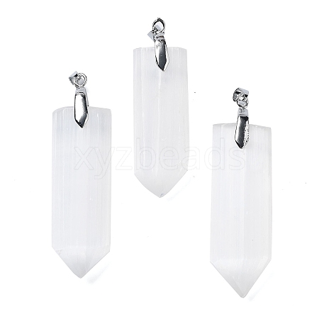 Natural Selenite Big Pendants G-M091-01F-1