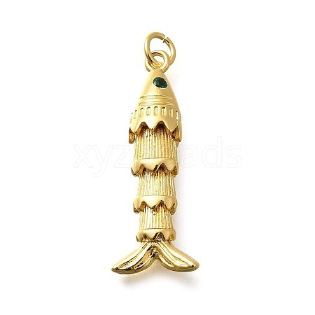 Brass Micro Pave Cubic Zirconia Pendants KK-R217-01G-09-1