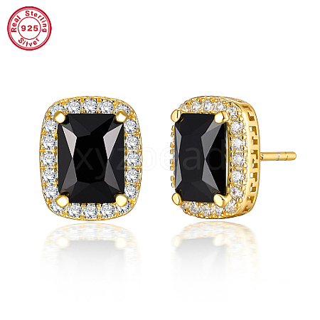 Cubic Zirconia Rectangle Stud Earrings ES5982-2-1